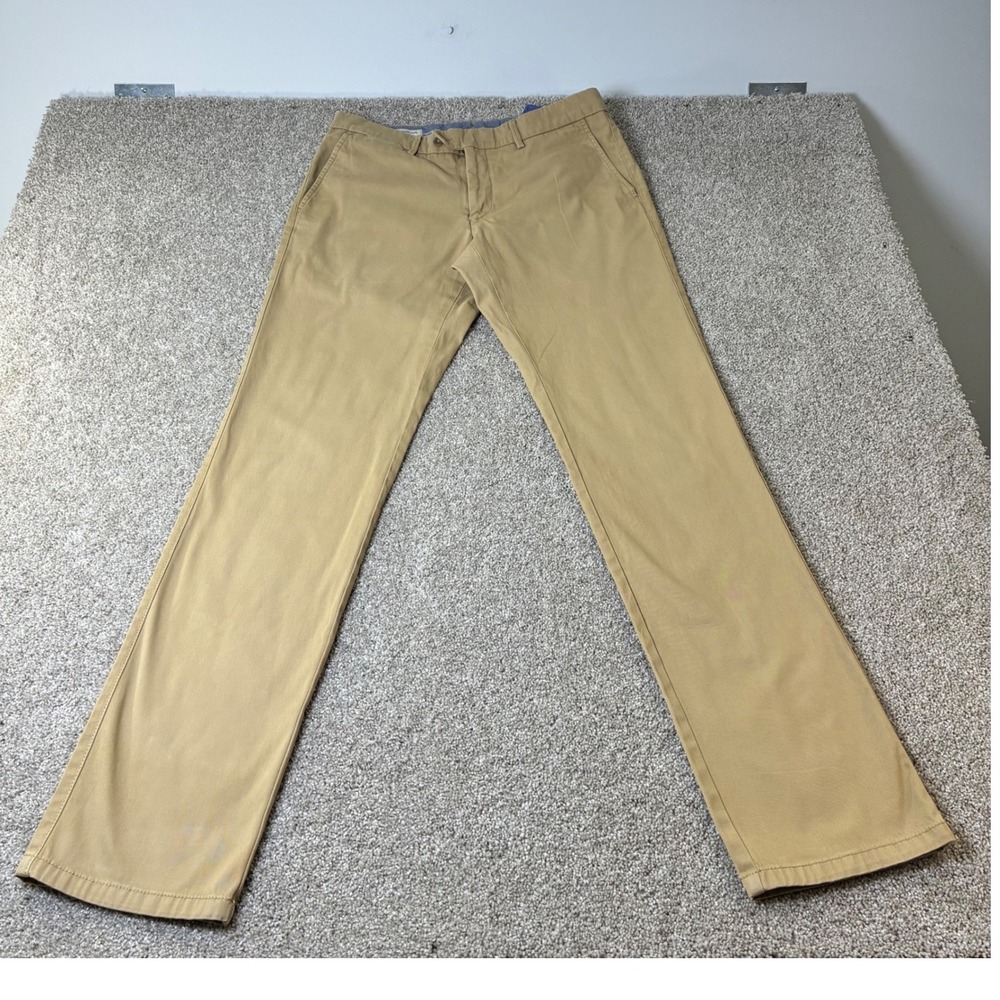 Ballin‎ Modern Fit Khaki Pants Flat Front Pima Cotton Casual Preppy Size 33/34